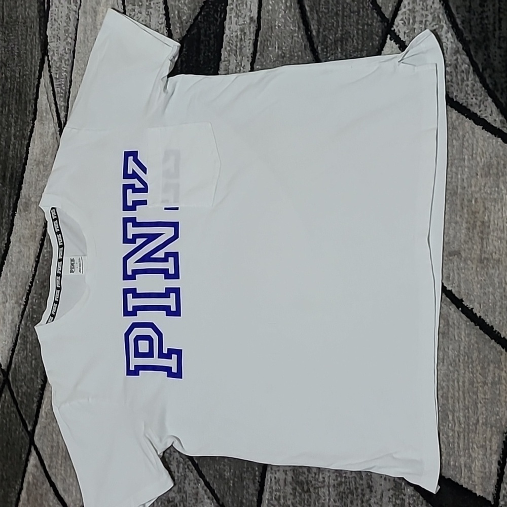 VS PINK 2016 CAMPUS BLUE LOGO POCKET TEE-SHIRT